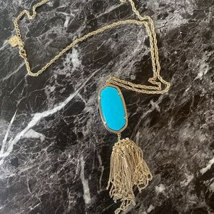 Kendra Scott Gold Pendant Necklace in  Turquoise